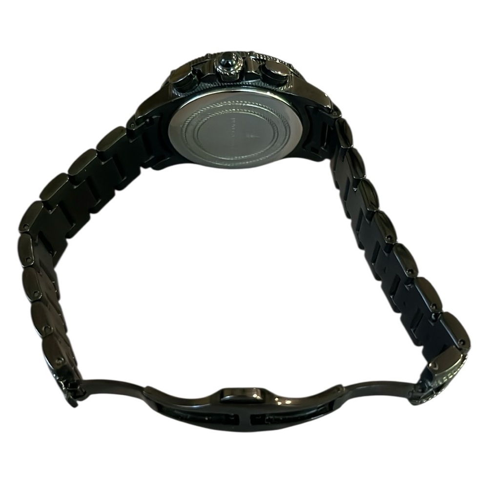 New Judith Ripka Stainless Steel Black Gray Chronograph Watch New Battery NWOT - Picture 8 of 12